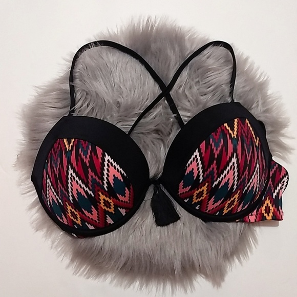 Shade & Shore Aztec Print Padded Bikini Top - Picture 1 of 3